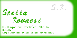 stella kovacsi business card